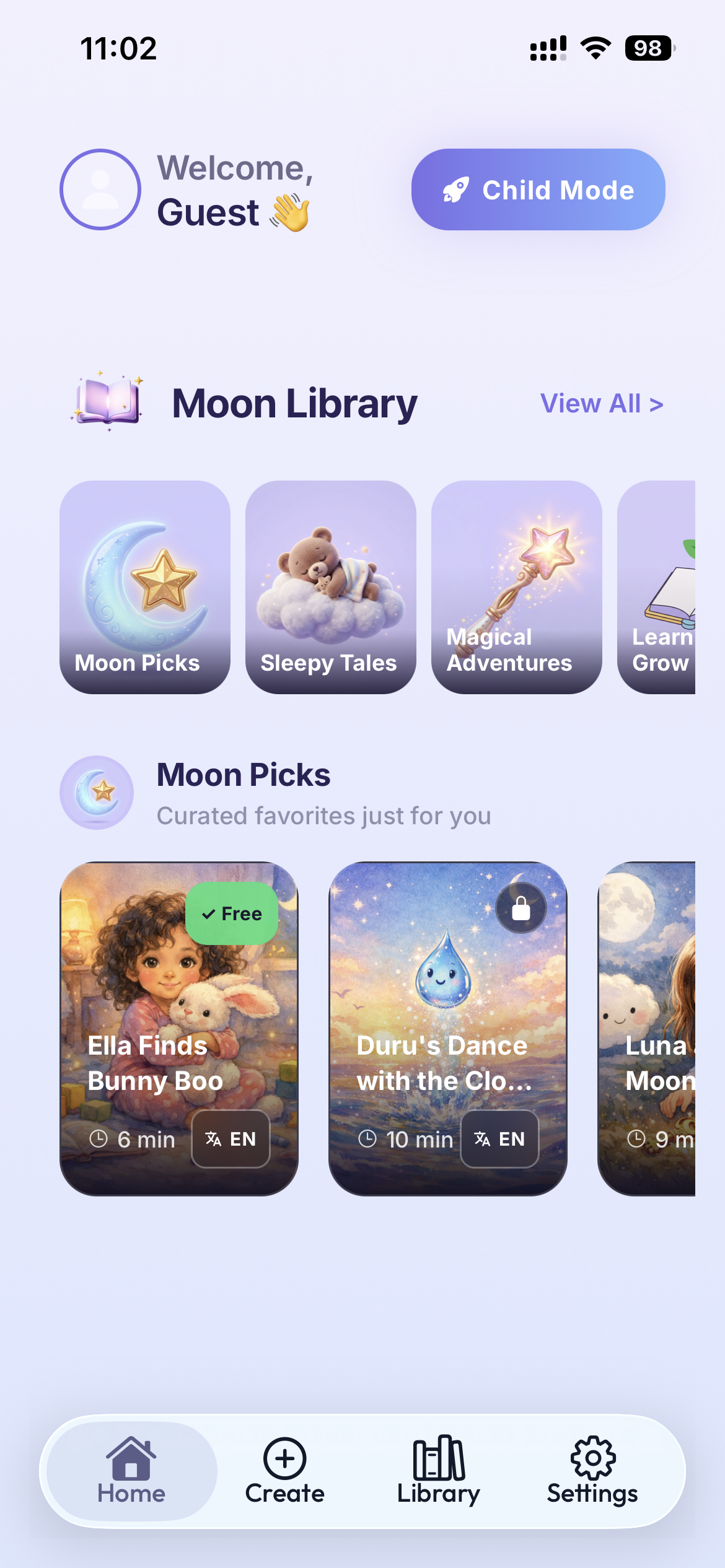 Talemoon Moon Library with story cards